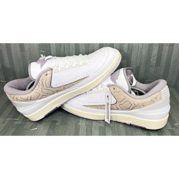 Nike Air Jordan 2 Low Python Sneakers White Men's Size 12 DV9956-100